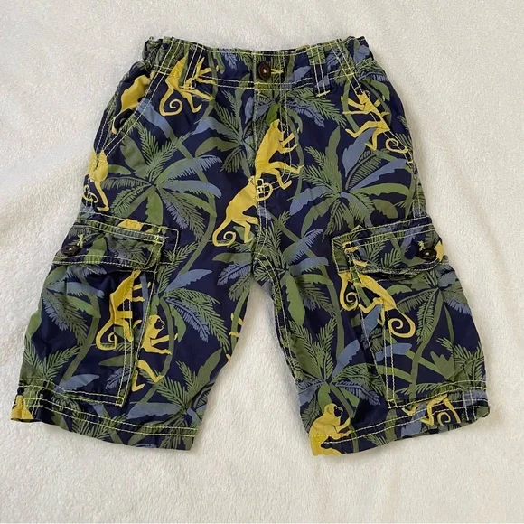 Mini Boden Bottoms Mini Boden Boys Cargo Shorts Monkey Print